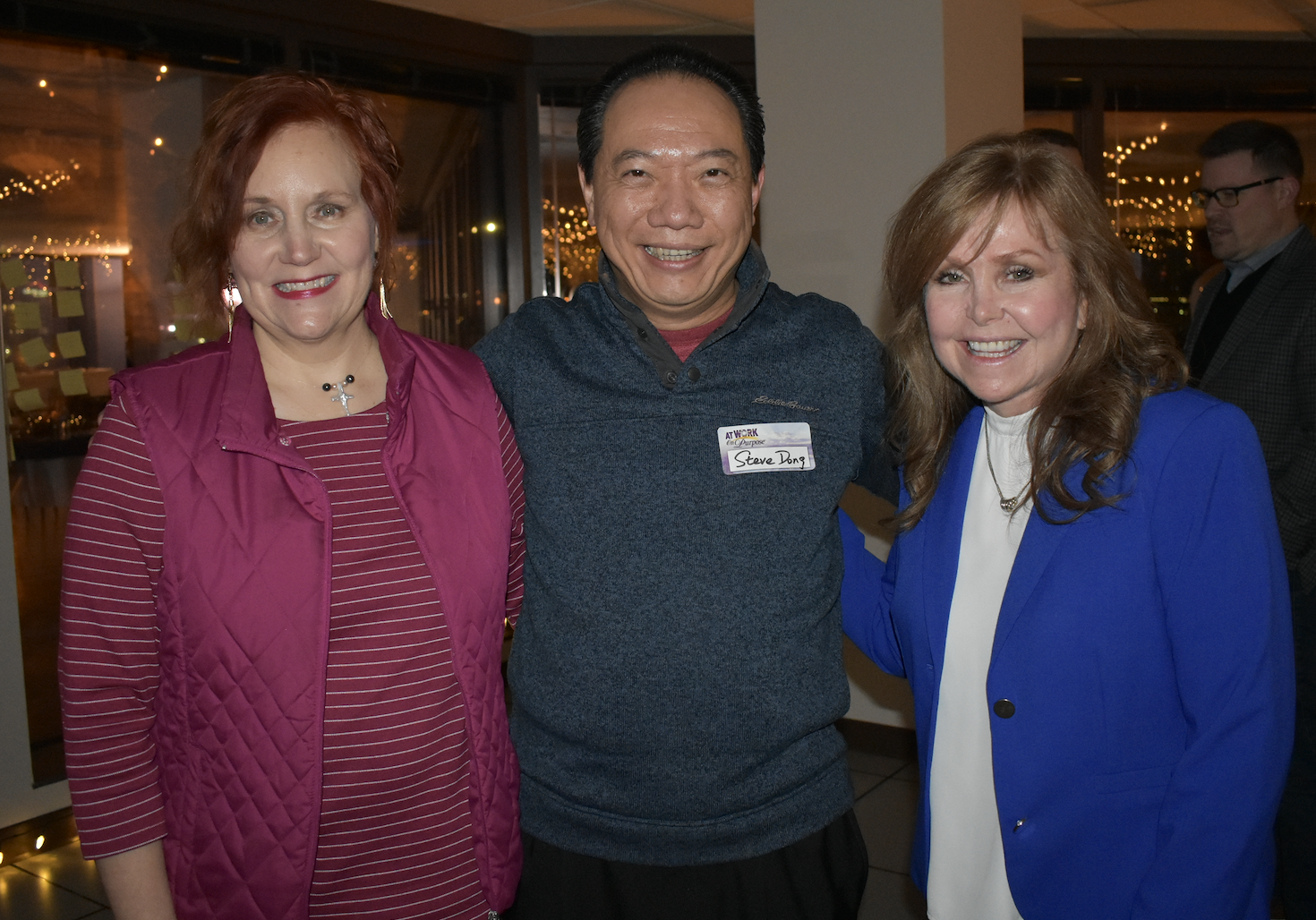 From left to right: Linda and Steve Dong of Human Capital Solutions, and Barbara Hogan, founder, president and CEO of Timbelo. (Photo provided)