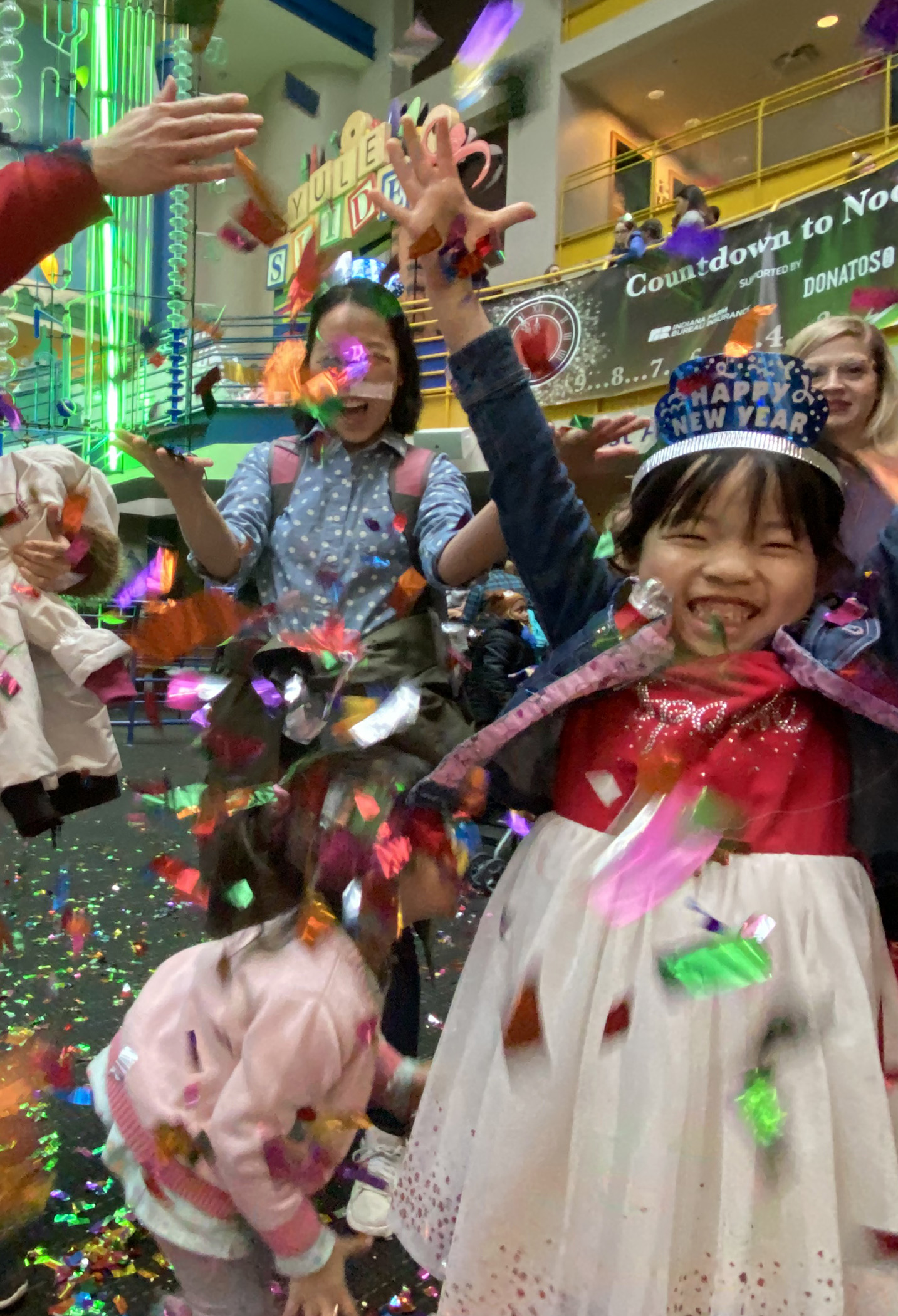 Confetti rains down in this New Year's Eve celebration