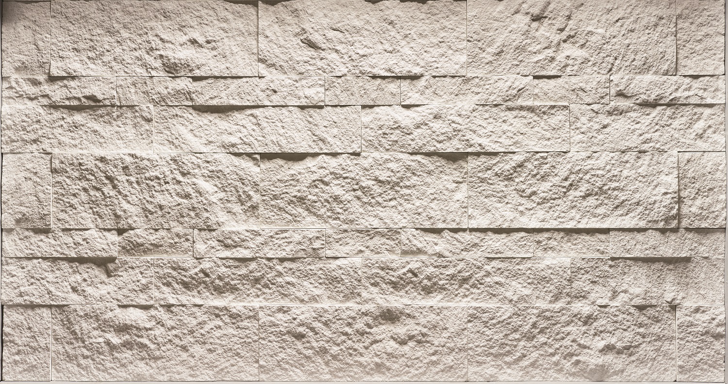 Arctic Hewn Stone’s crisp white color palette subtly highlights the profile’s rustic texture and blends natural, rough texture with fresh color.