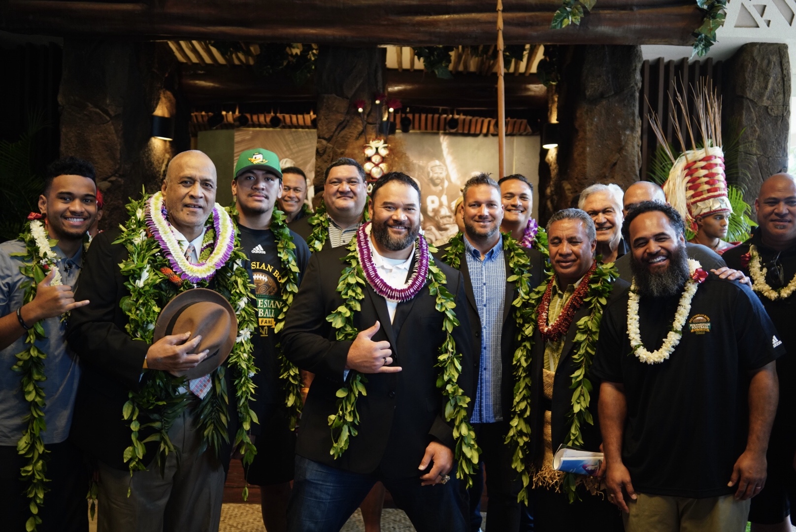 Polynesian Football Hall of Fame Class of 2020 with the College Football Co-Players of the Year