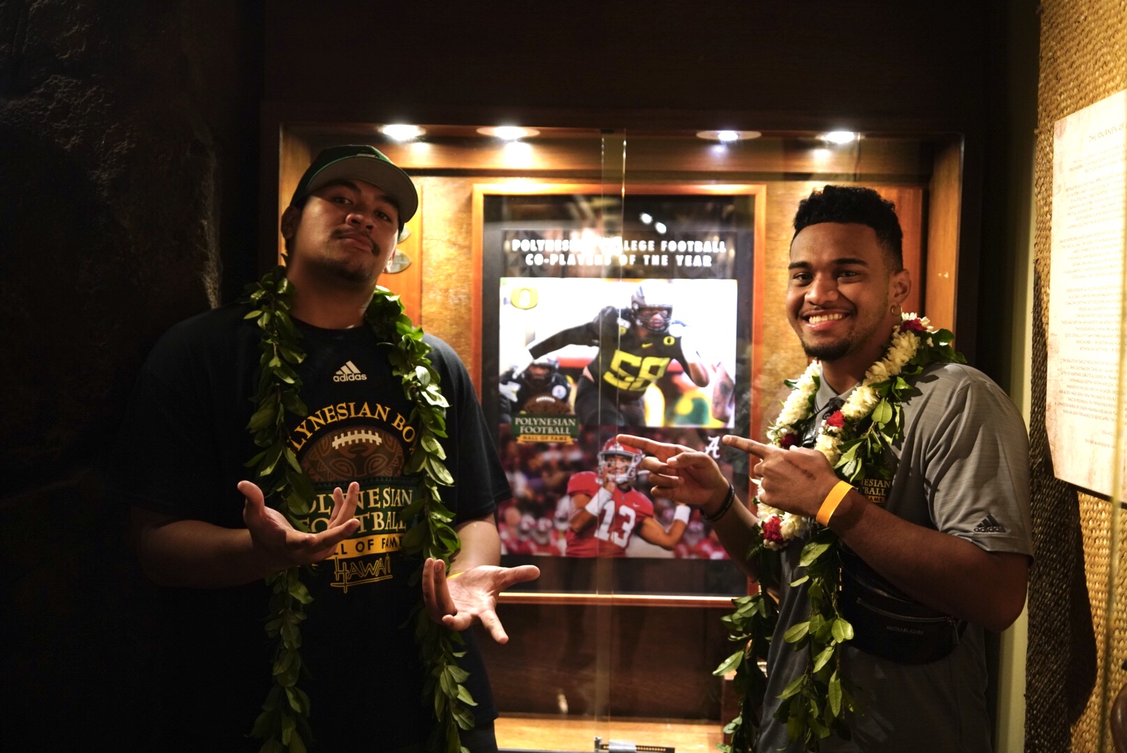 Penei Sewell and Tua Tagovailoa honored as Polynesian College Football Co-Players of the Year.