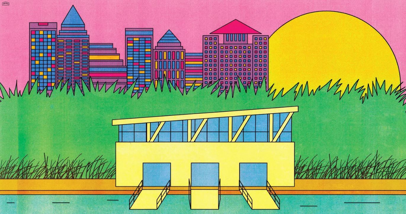 Curbed used an illustration of Civitas’ Julian B. Lane Riverfront Park to illustrate its profile on the Denver design firm’s community engagement approach (Curbed illustration by George Wylesol).