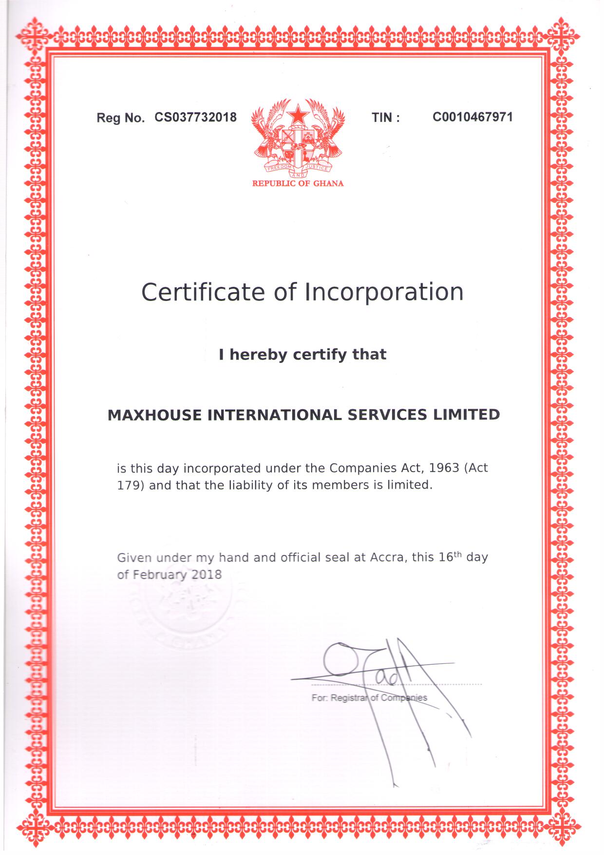 MaxHouse Ghana Branch