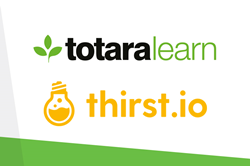 Totara Learn and thirst.io logos