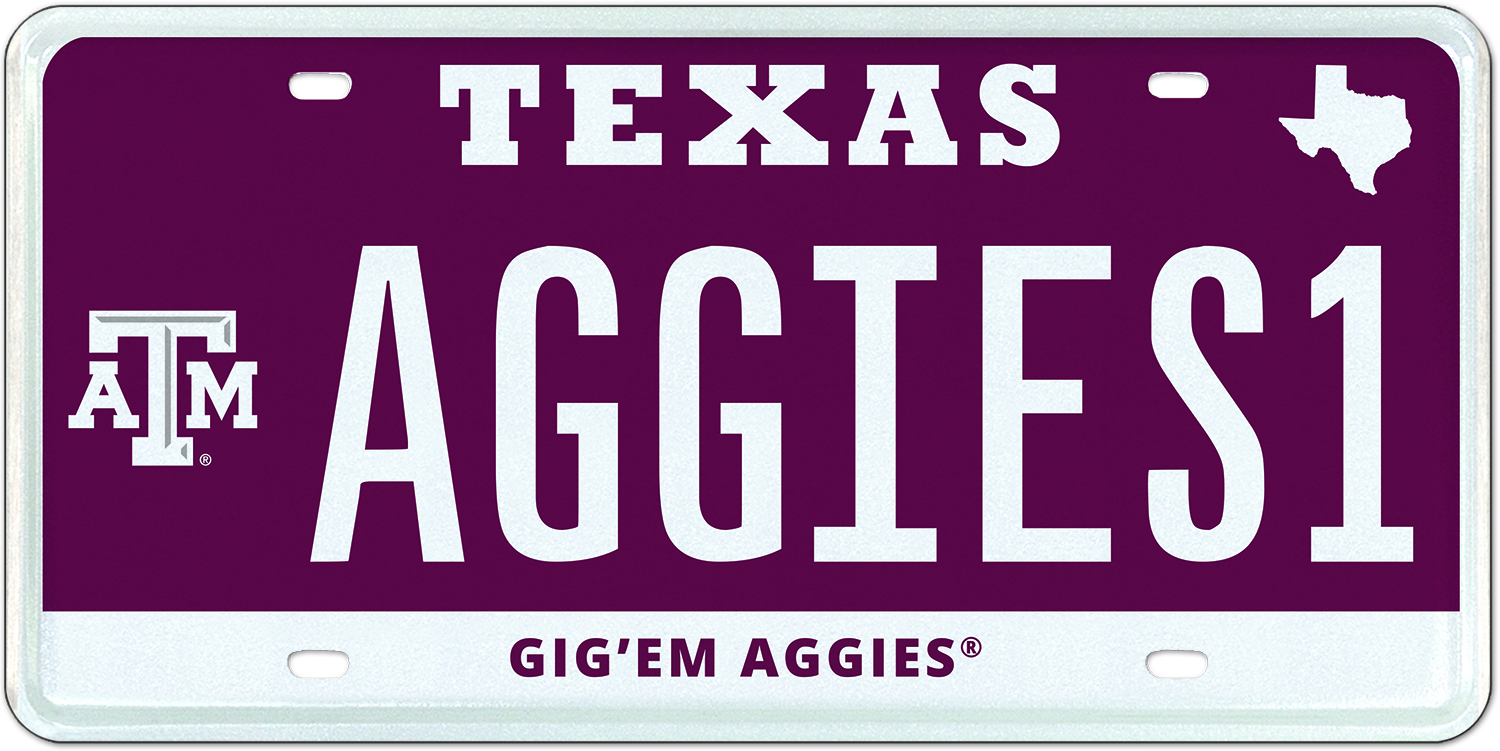 Texas A&M Aggie Maroon Plate