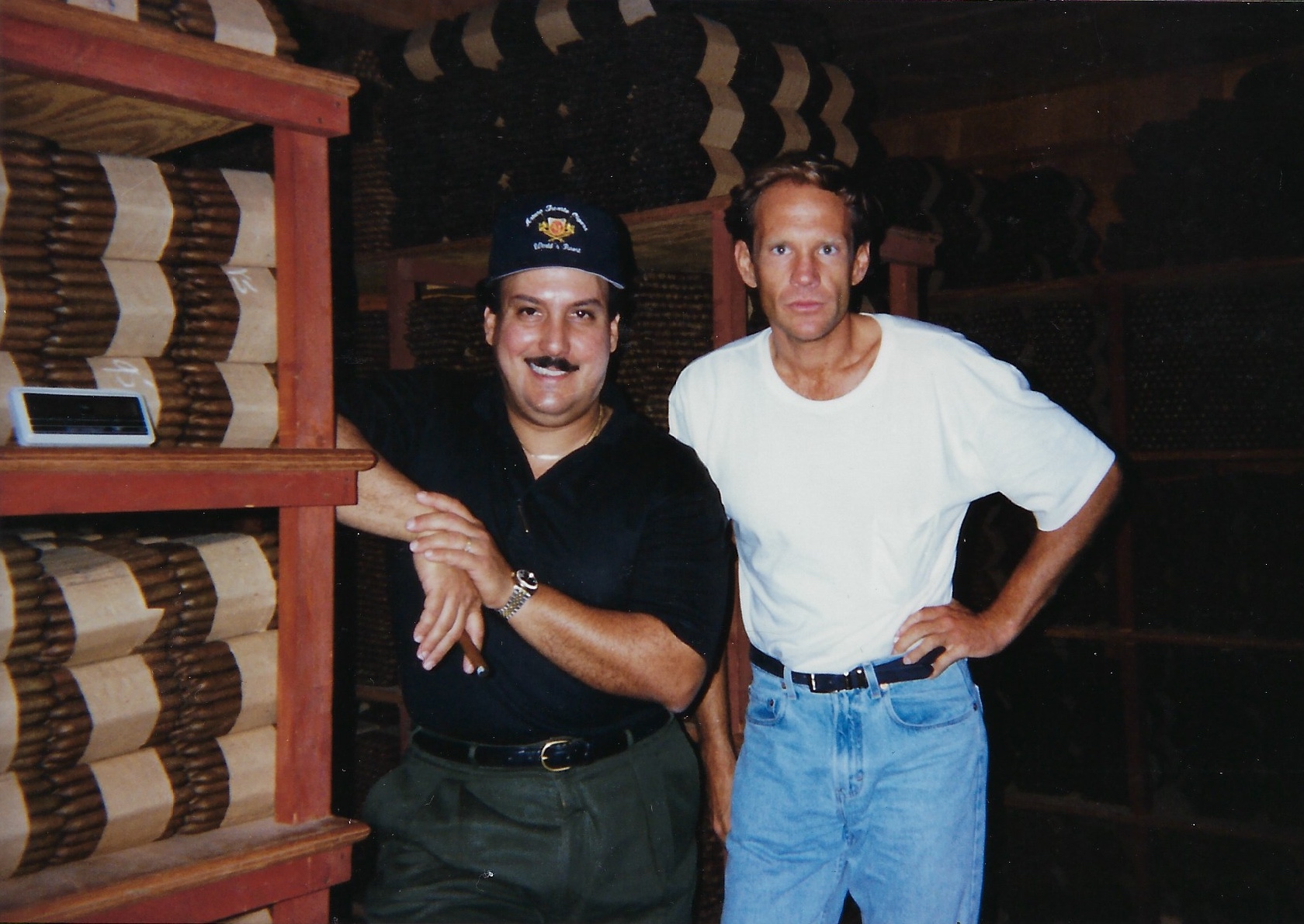 Carlos Fuente and Daniel Marshall in Fuente Fuente OpusX first aging room 1995 Dominican Republic Credit Daniel Marshall Inc
