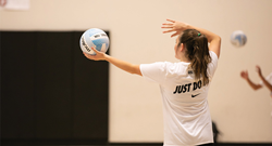 Campers will be able to practice serving at the new Arkansas Nike Volleyball Camp.