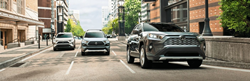 Three 2020 Toyota RAV4 Models on a City Street