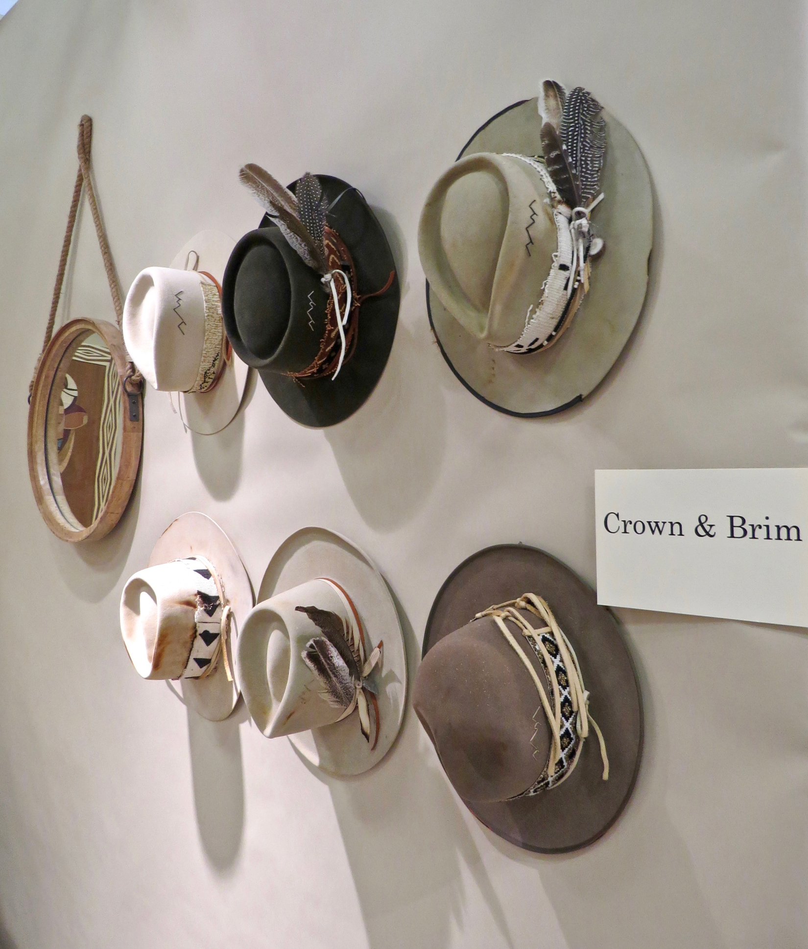 Functional art to wear, like these one-of-a-kind hats from Crown & Brim, is always popular with the more than 4,000 guests that attend the Western Design Exhibit + Sale annually.