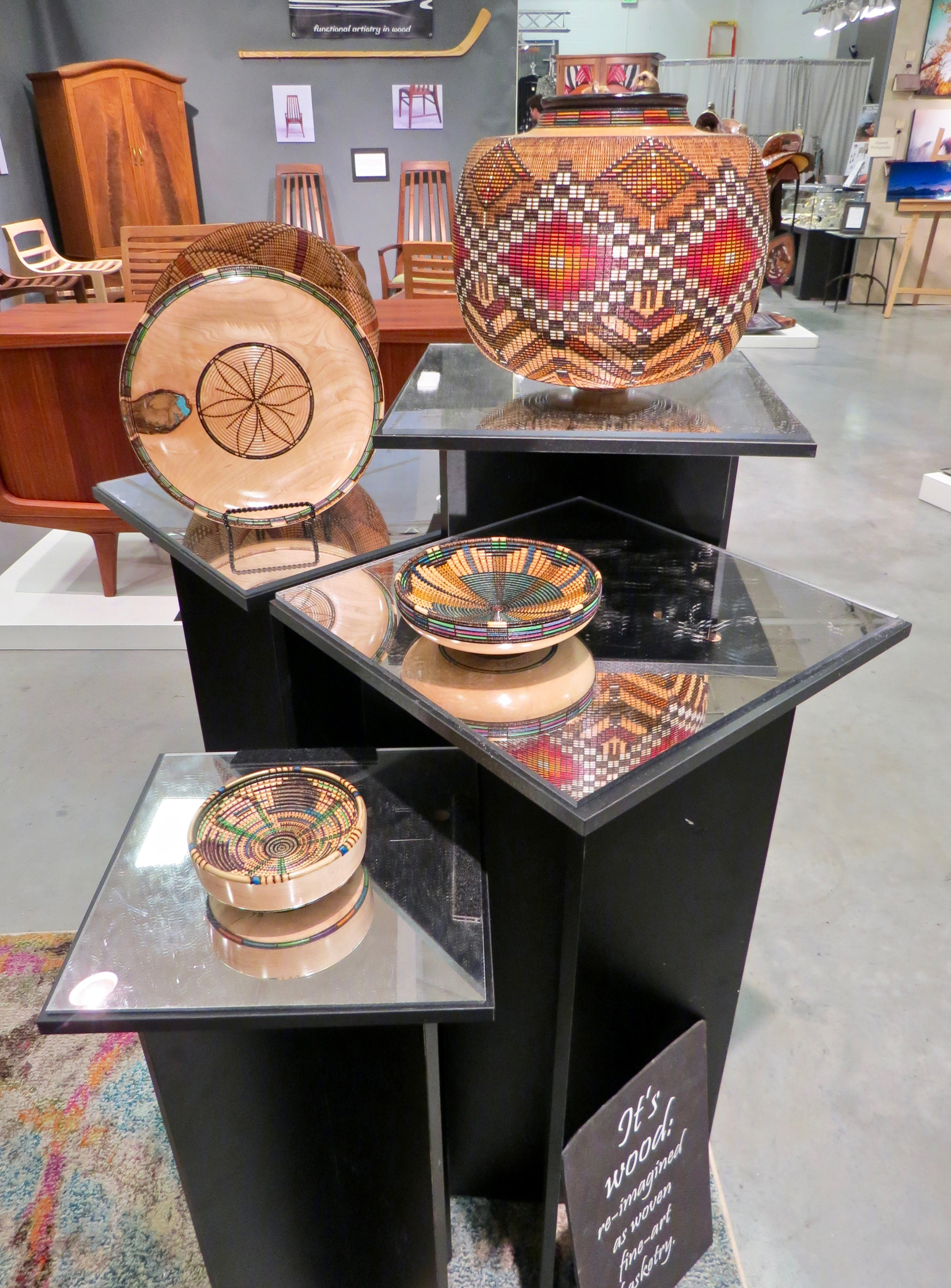 Beautifully beaded baskets and bowls by Keoni Fine Art at the 2019 Western Design Exhibit + Sale offer an example of the museum-quality Western-inspired contemporary craft on display.