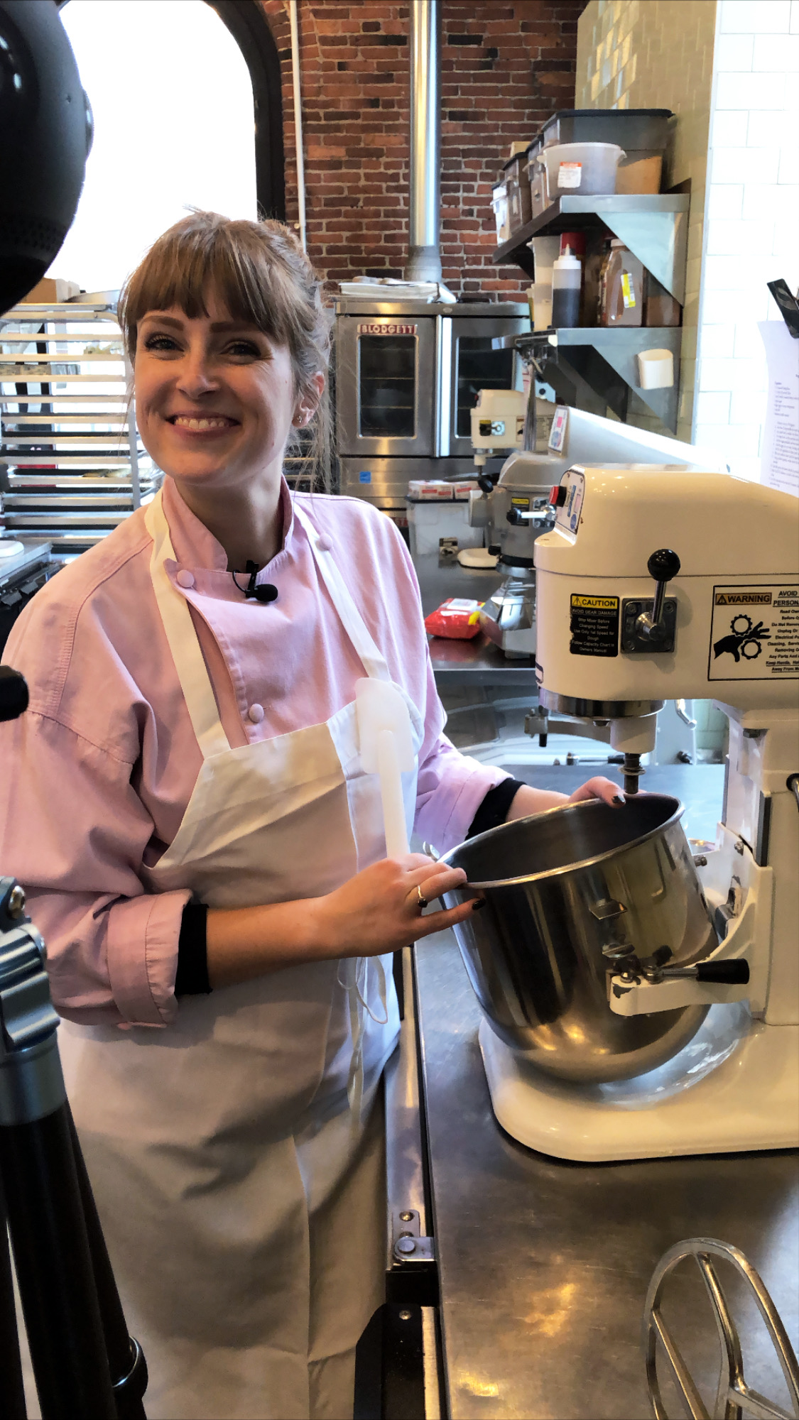 Sarah Wallace, Magnolia Bakery’s General Manager and competitor on Food Network’s Holiday Baking Championship, mixing cupcake batter