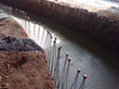 Proof in the bleed water: The green tracer on the base slab of this Tauá Aquapark water channel (with reinforcement bars for the walls yet to be cast) shows that PENETRON ADMIX was used.
