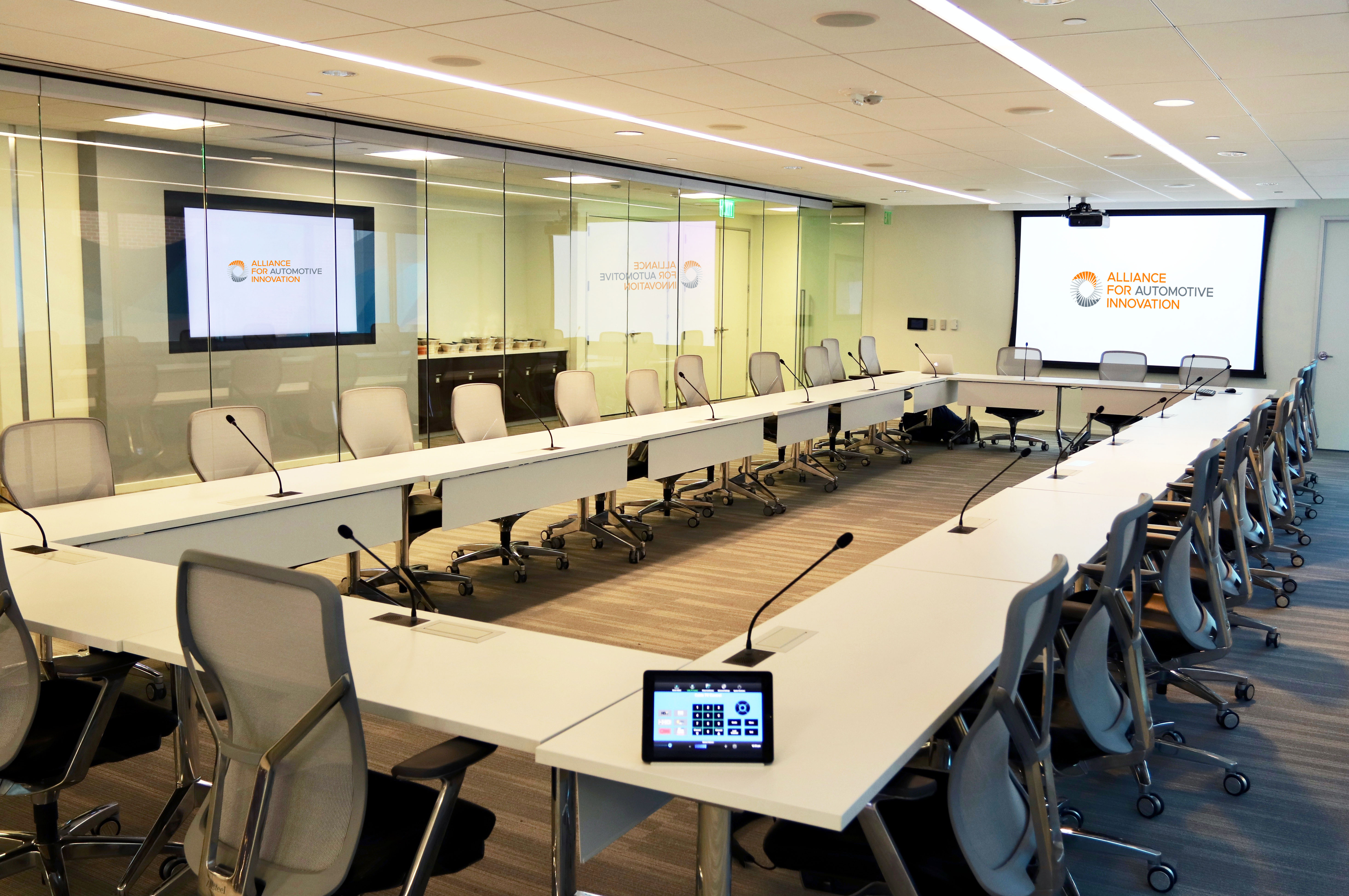 Inside the Glass Conference Room