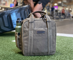 Bootcamp Gym Bag — a sophisticated vertical duffel to hold gym essentials that fits into a gym locker or cubby