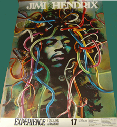 Original Jimi Hendrix 1969 Gunther Kieser "medusa head" concert poster