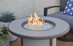 Grey Stonefire Round Gas Fire Pit Table by The Outdoor GreatRoom Company