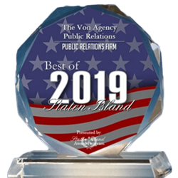 The Von Agency award for Best Staten Island Public Relations Firm 2019