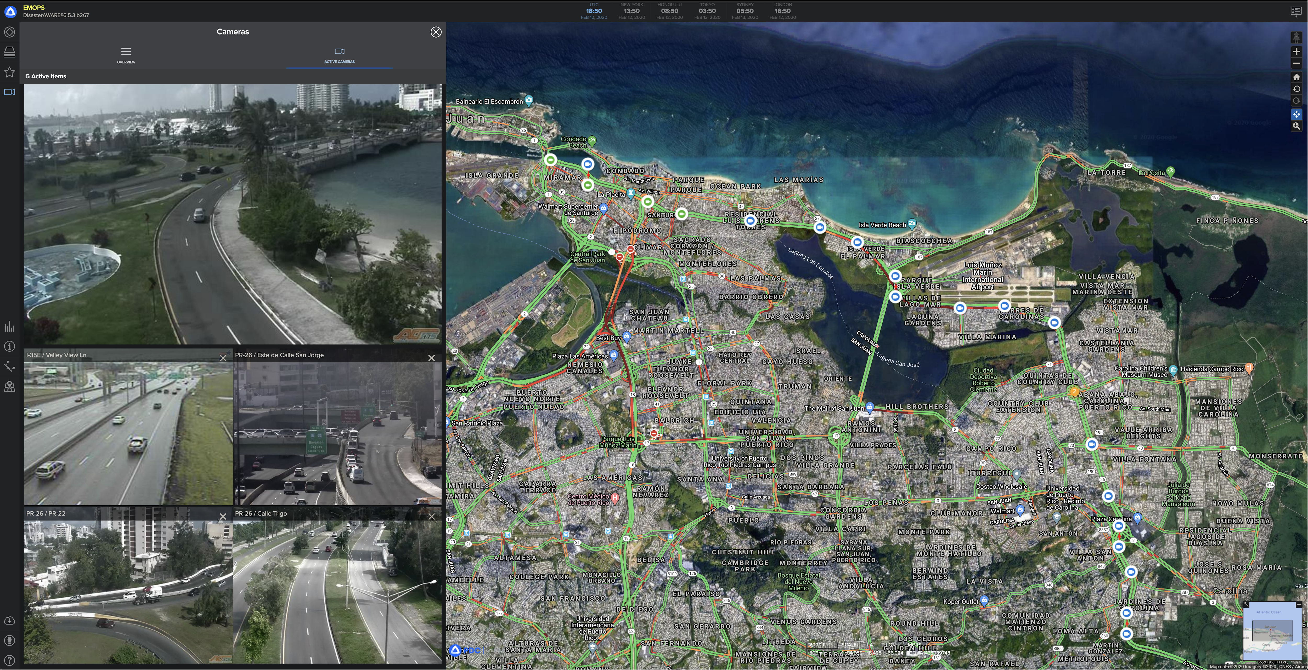 Visualization of road conditions in San Juan, Puerto Rico