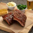 Smokey Bones Rib Feast with 2 slabs of ribs, sides, bread and a pint of beer