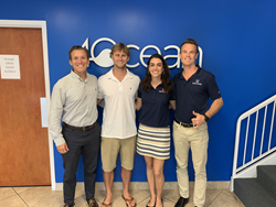 Left to right: Josh Lanphear, member of Piper's Angels Sustainability Committee; Alex Schulze, 4ocean co-founder and CEO; Tatiana Tims, Piper's Angels Development Director; Travis Suit, Piper's Angels founder