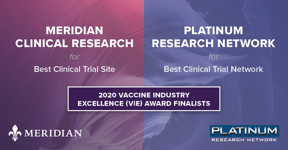 Meridian and Platinum nominated for 2020 Vaccine Industry Excellence awards