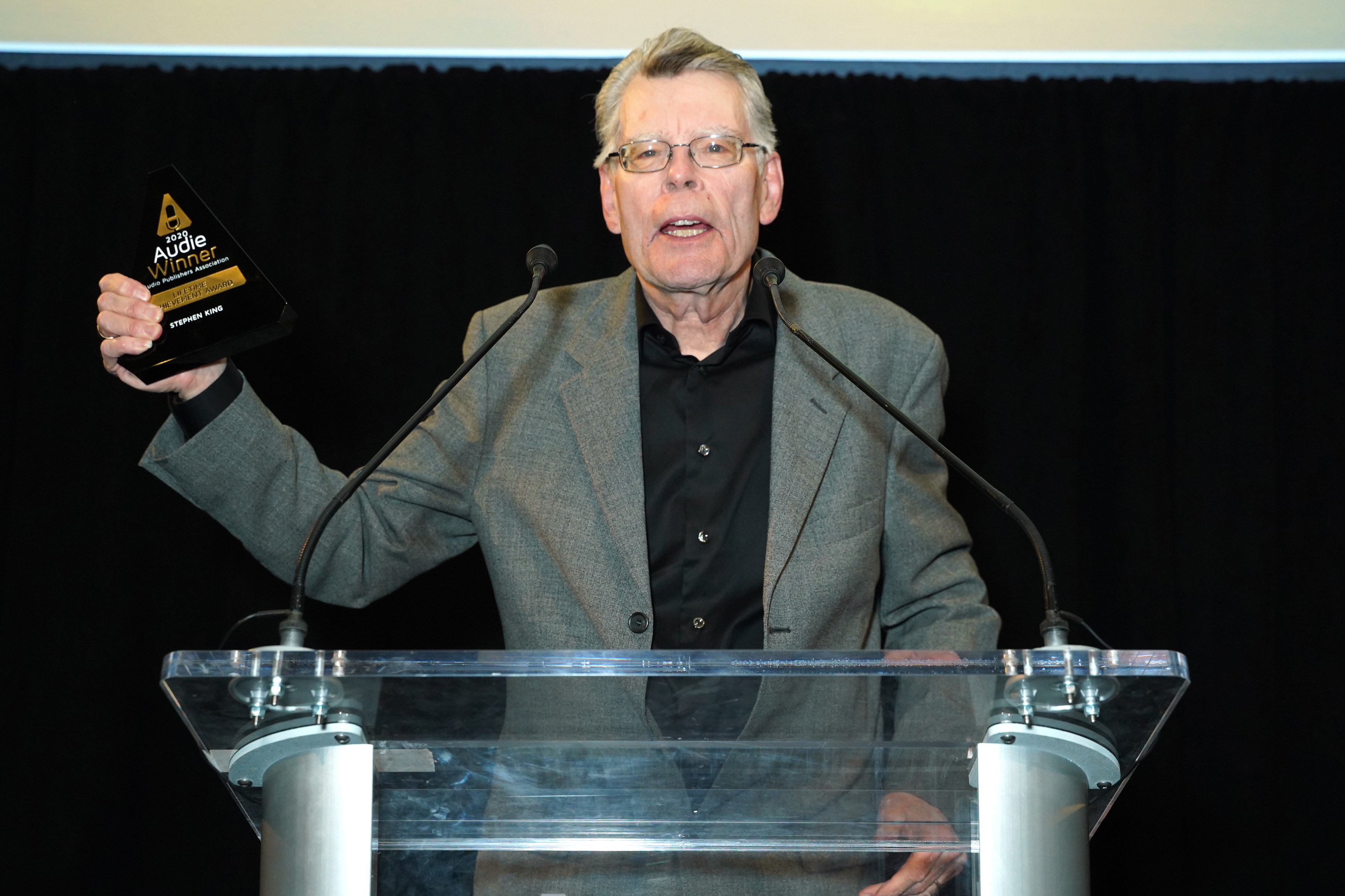 Stephen King at the 2020 Audie Awards in New York City.