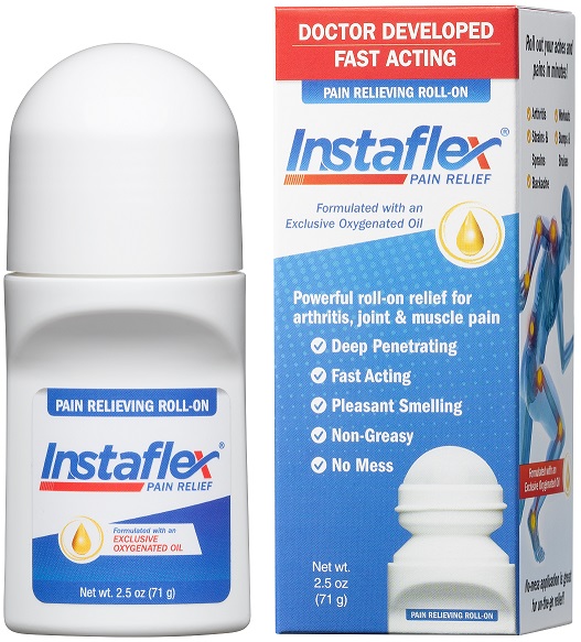New Instaflex Pain Relief Roll-On features allows for targeted relief and deep massaging action