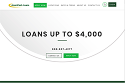 Image of the AmeriCash Loans New Website Home Page