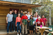Crimson Cup team distributes water filter buckets in Honduras.