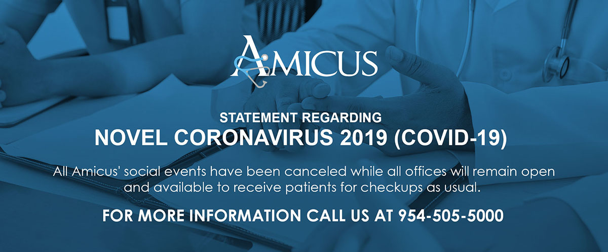 Statement Regarding Novel Coronavirus 2019 (COVID-19) by Amicus Medical Centers
