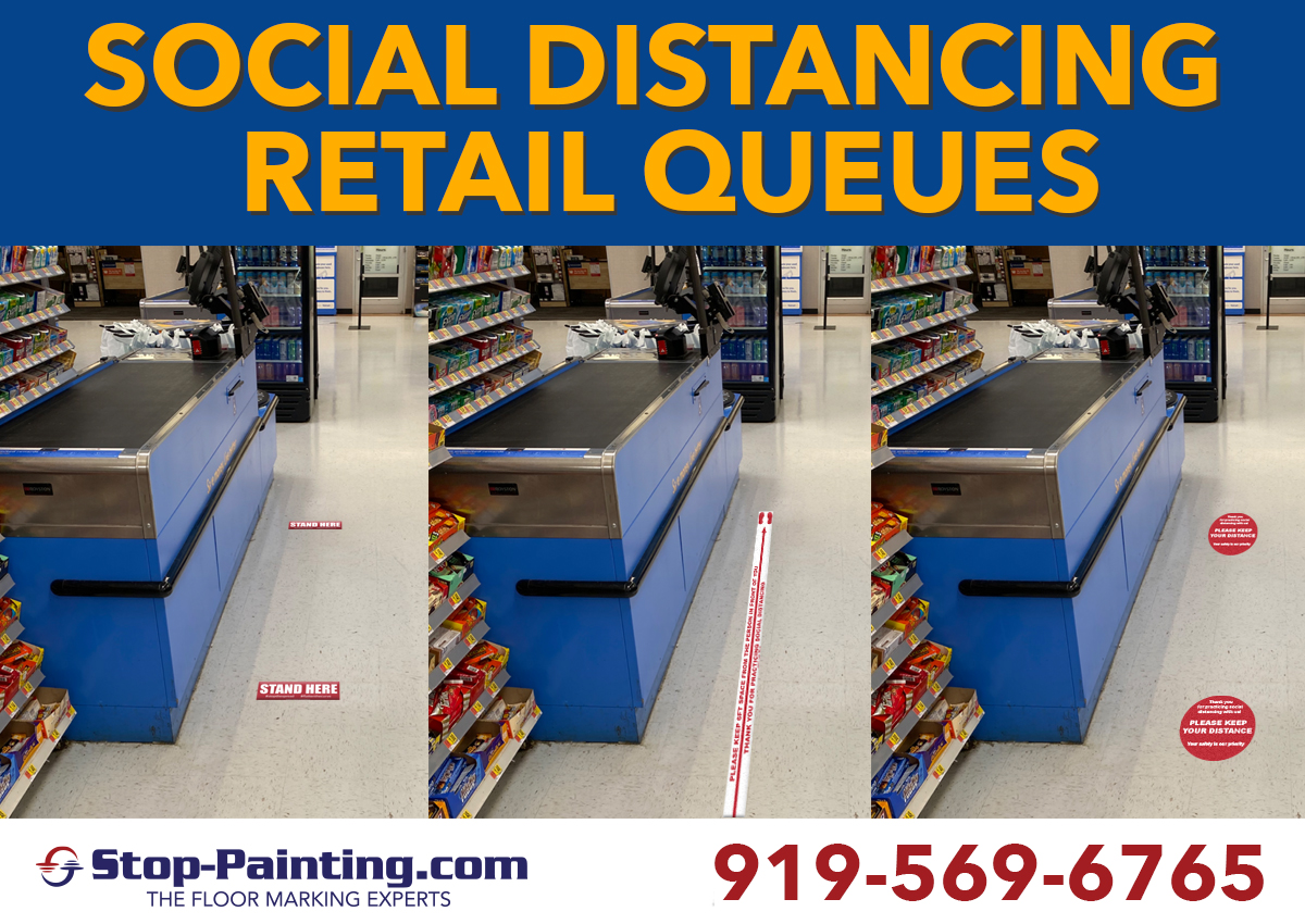 Our social distancing floor tape helps to keep your customers safe.