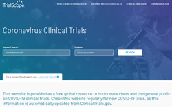 Home page of new online resource for COVID-19 clinical trials
