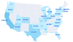 Patients Messaged via CareMessage by State as of March 27, 2020