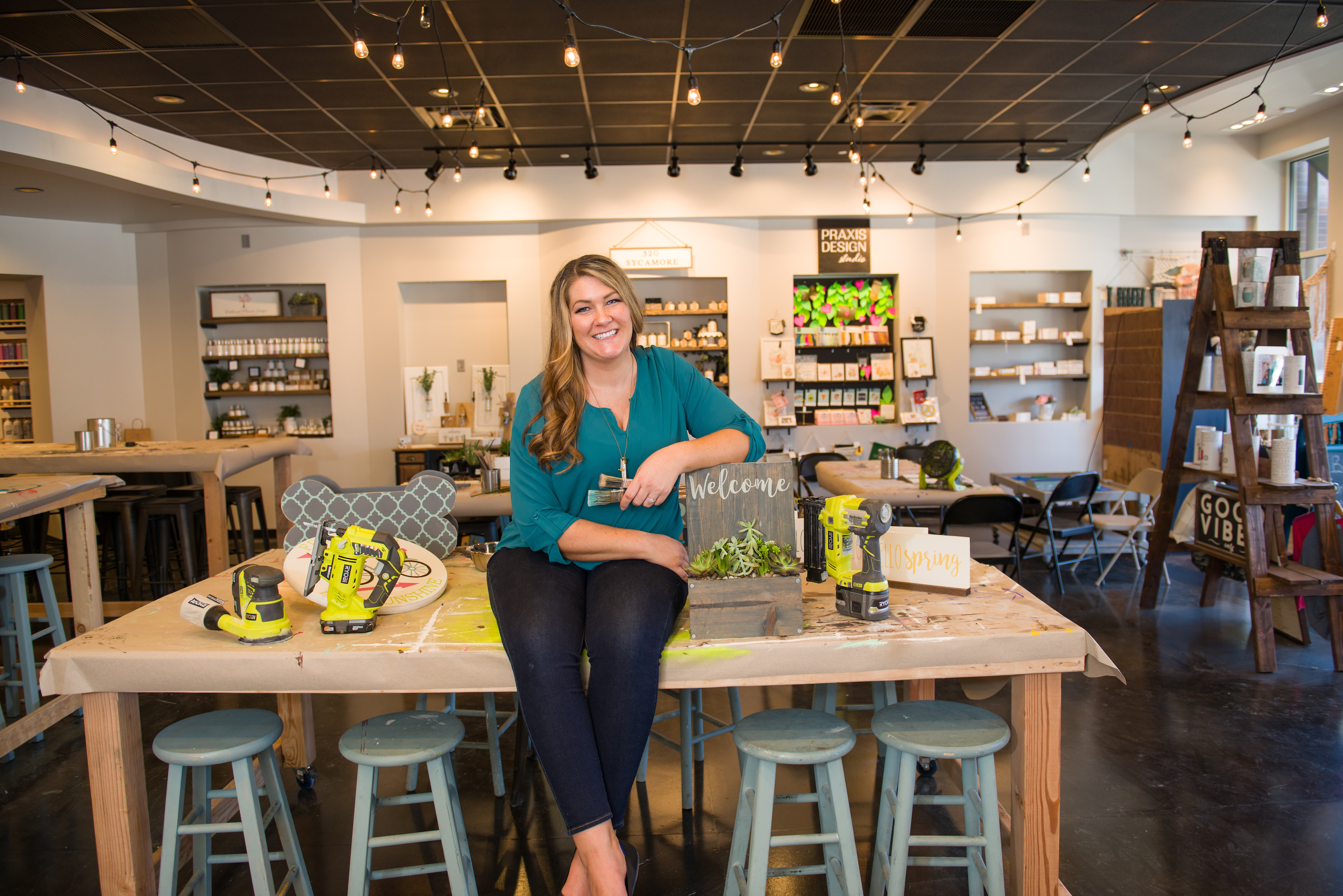 Leslie Magrew in her new retail location after winning RetailNEXTSTL 2019