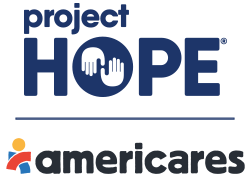 Logos of Project HOPE and Americares