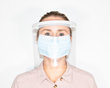 Reusable PPE Face Shields Worn by Healthcare Employees