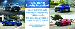 Honda Loyalty Incentive banner and disclaimer from Atlantic Honda