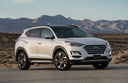 Front view of silver 2020 Hyundai Tucson