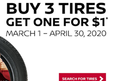 buy 3 tires get one for $1 promotion