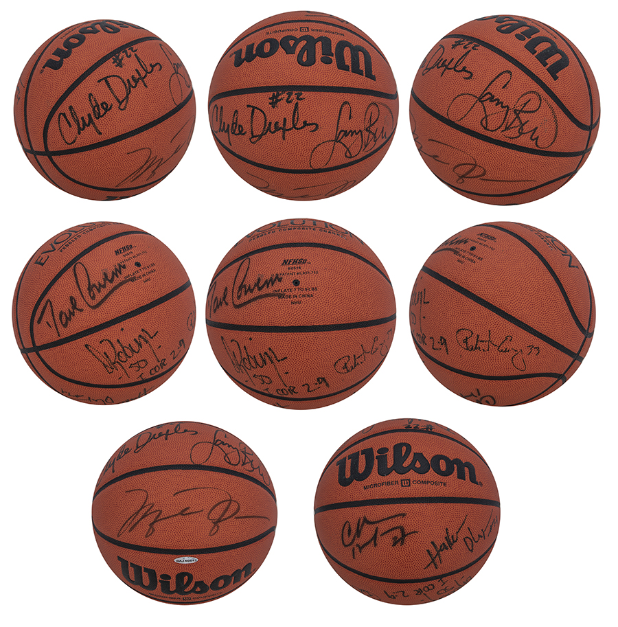 The only signature missing is the late Pete Maravich who passed away in 1988.