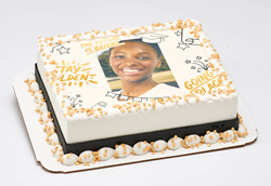 Who could forget a cake with featuring your high school senior's photo!