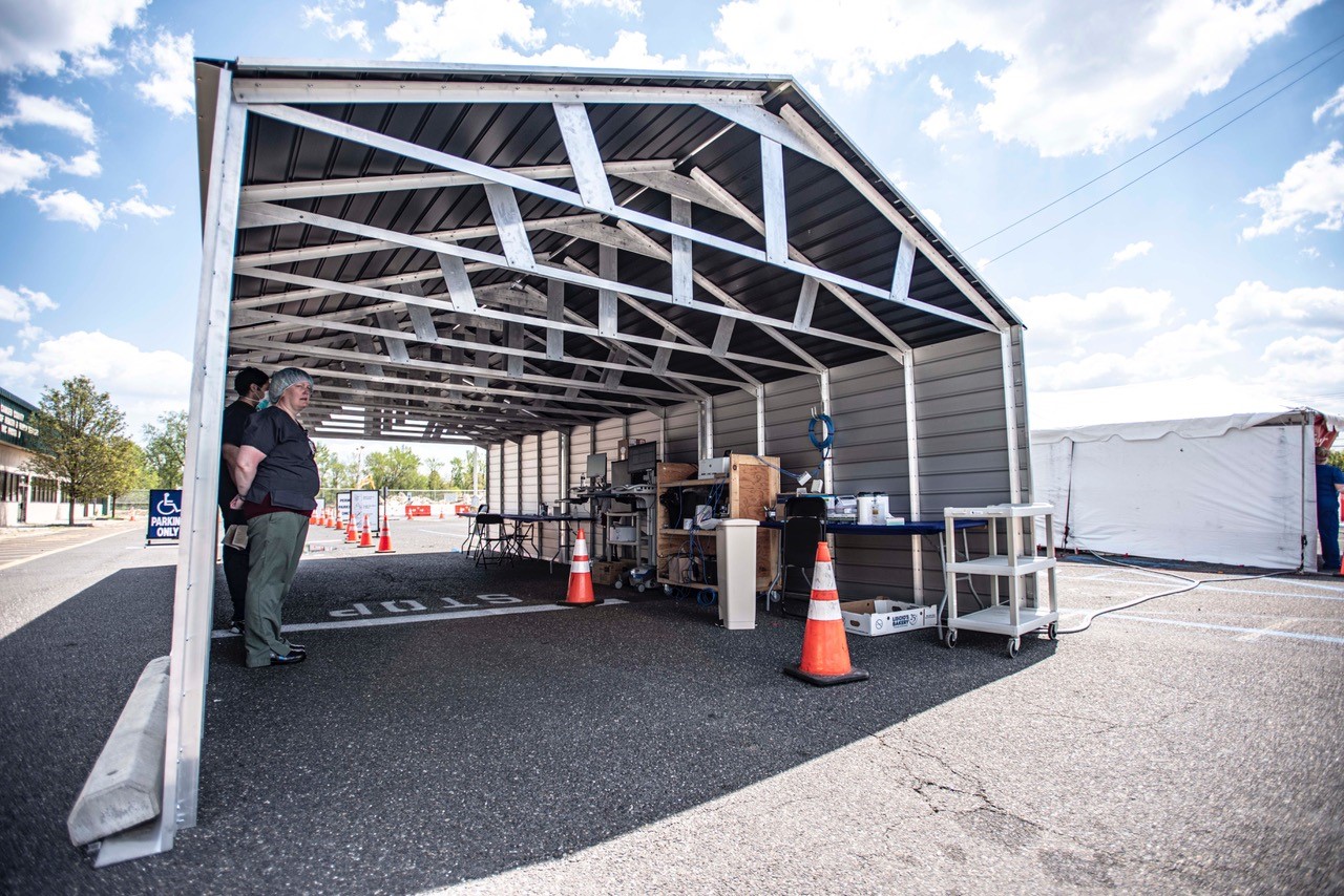 Aluminum Shapes Drive Through Testing Shelter at Mt. Ephraim Test Center