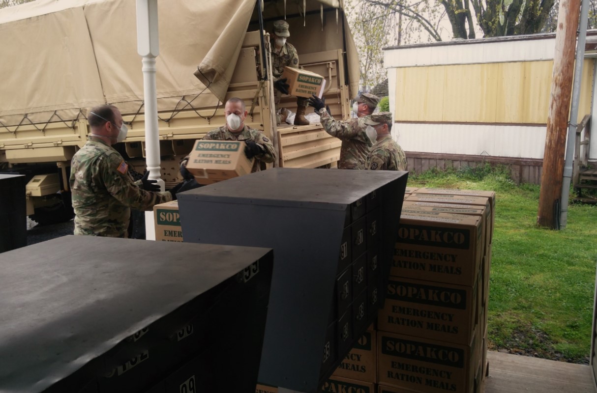 Meals-ready-to-eat (MREs) were provided to people in Pennsylvania through Crowley Solutions support for government services.