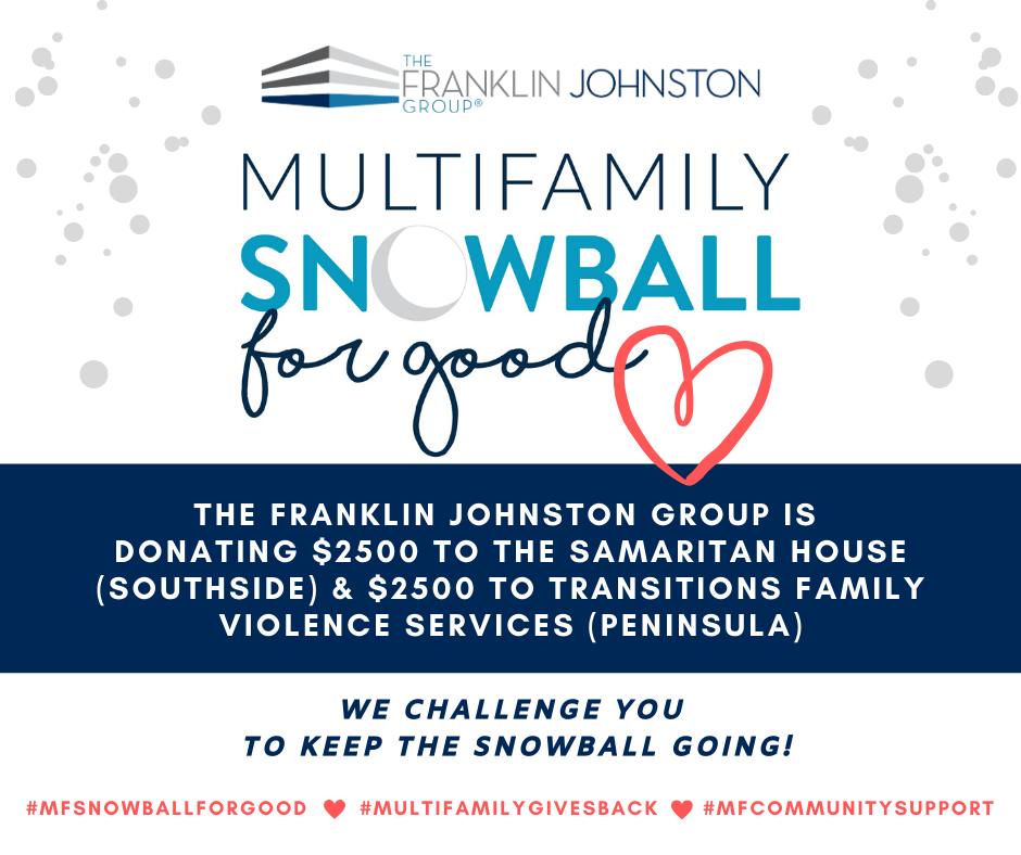 The Franklin Johnston Group is First to Participate in Drucker + Falk's Multifamily Snowball for Good Challenge