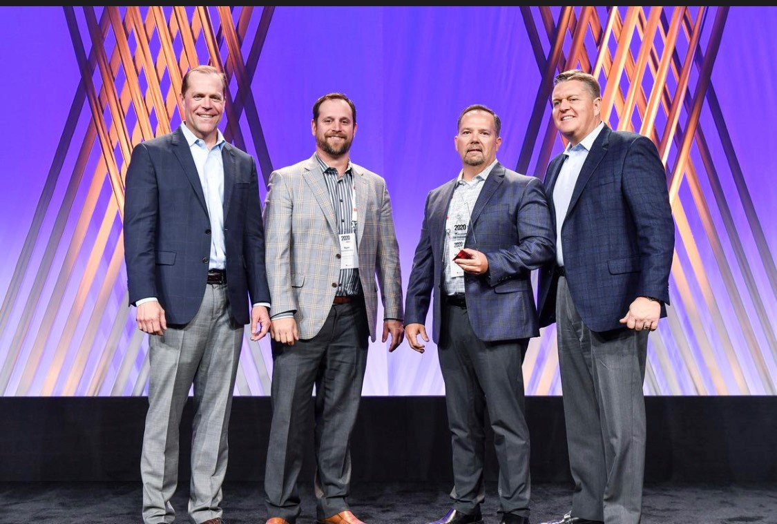 Pictured: Gunner Smith, President, Owens Corning Roofing, Ryan Kunnemann, AmeriPro Roofing, National Director of Sales Resource Management, Michael Gray, AmeriPro Roofing, Founder/Owner, Custer Liverm