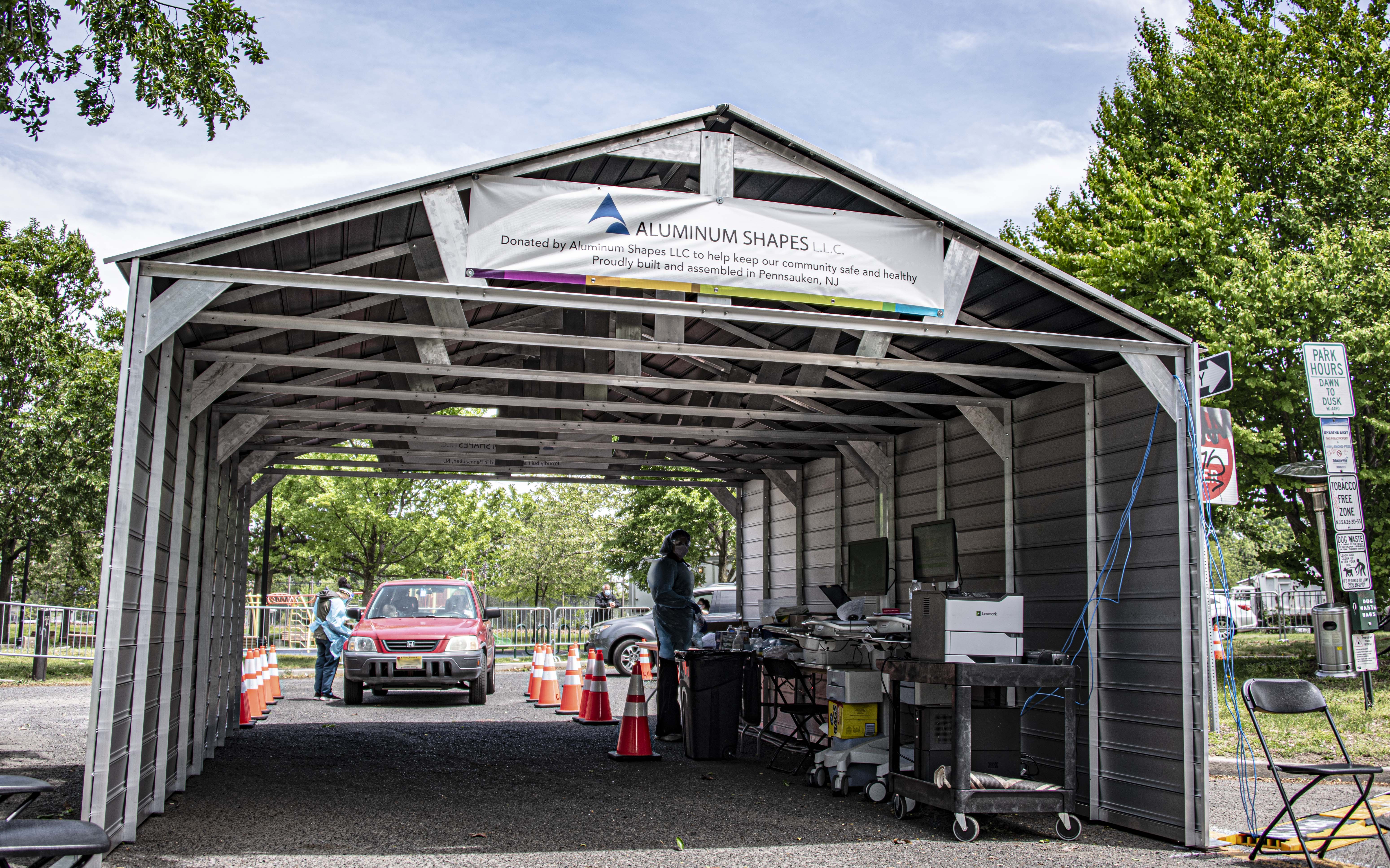 Aluminum Shapes Drive Through Testing Shelter