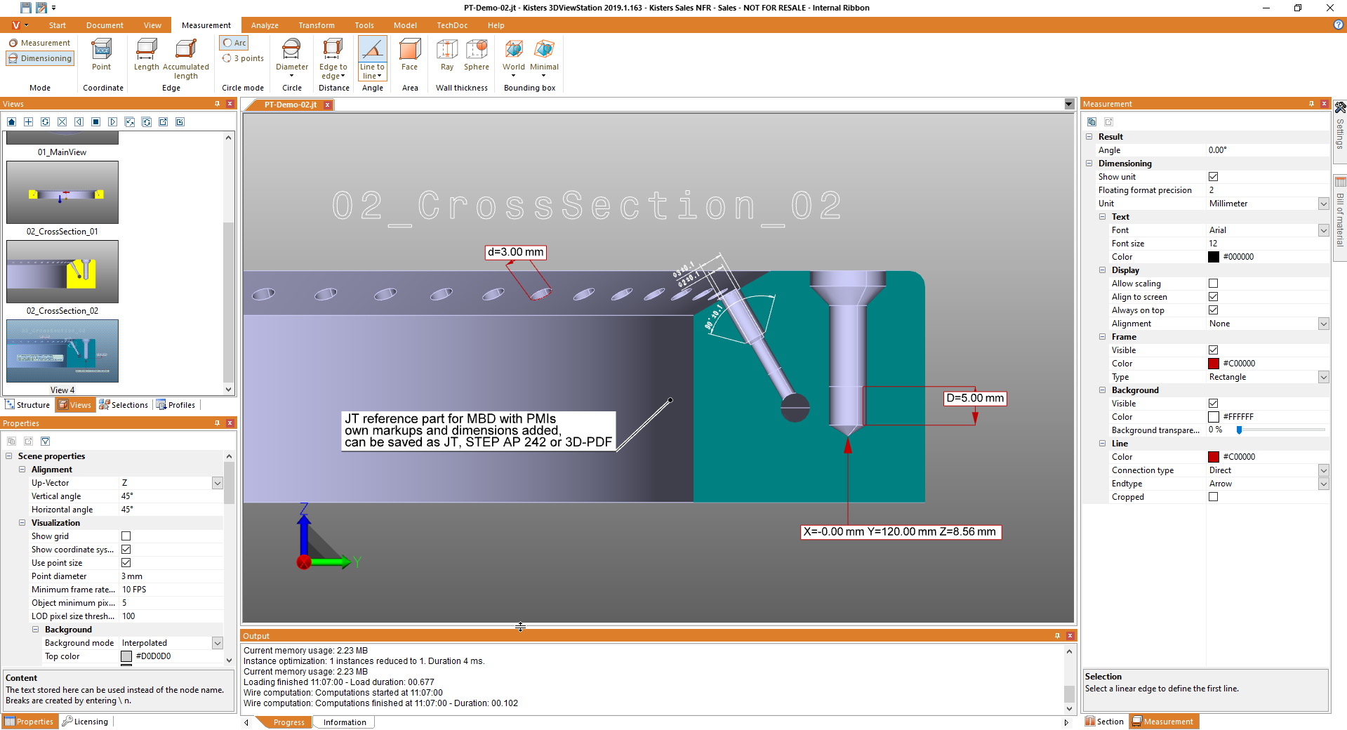 3DViewStation supports PMIs, MBD processes