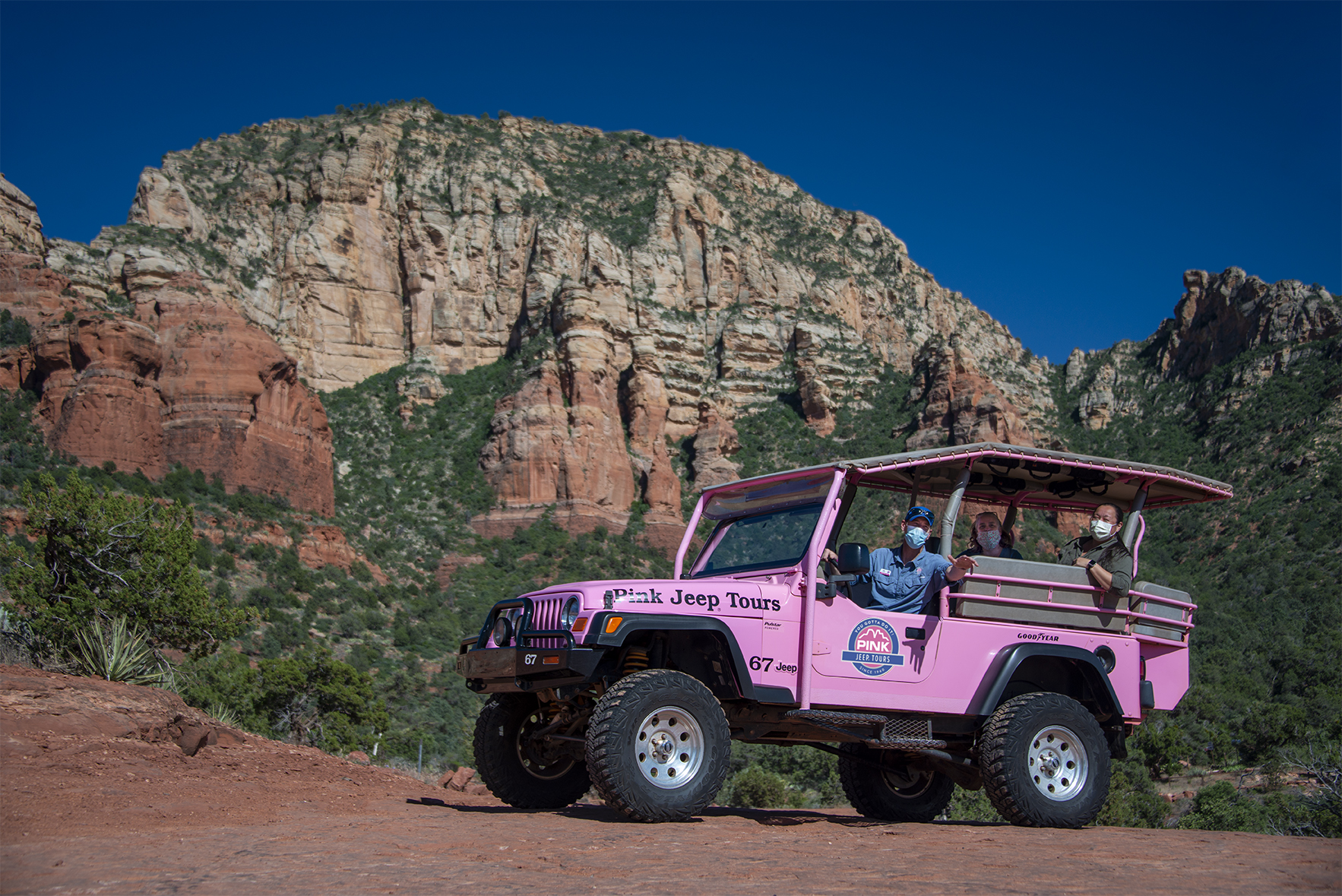 Since re-opening, hundreds of families have safely enjoyed unforgettable thrills and views in Sedona, AZ with PINK® Jeep® Tours