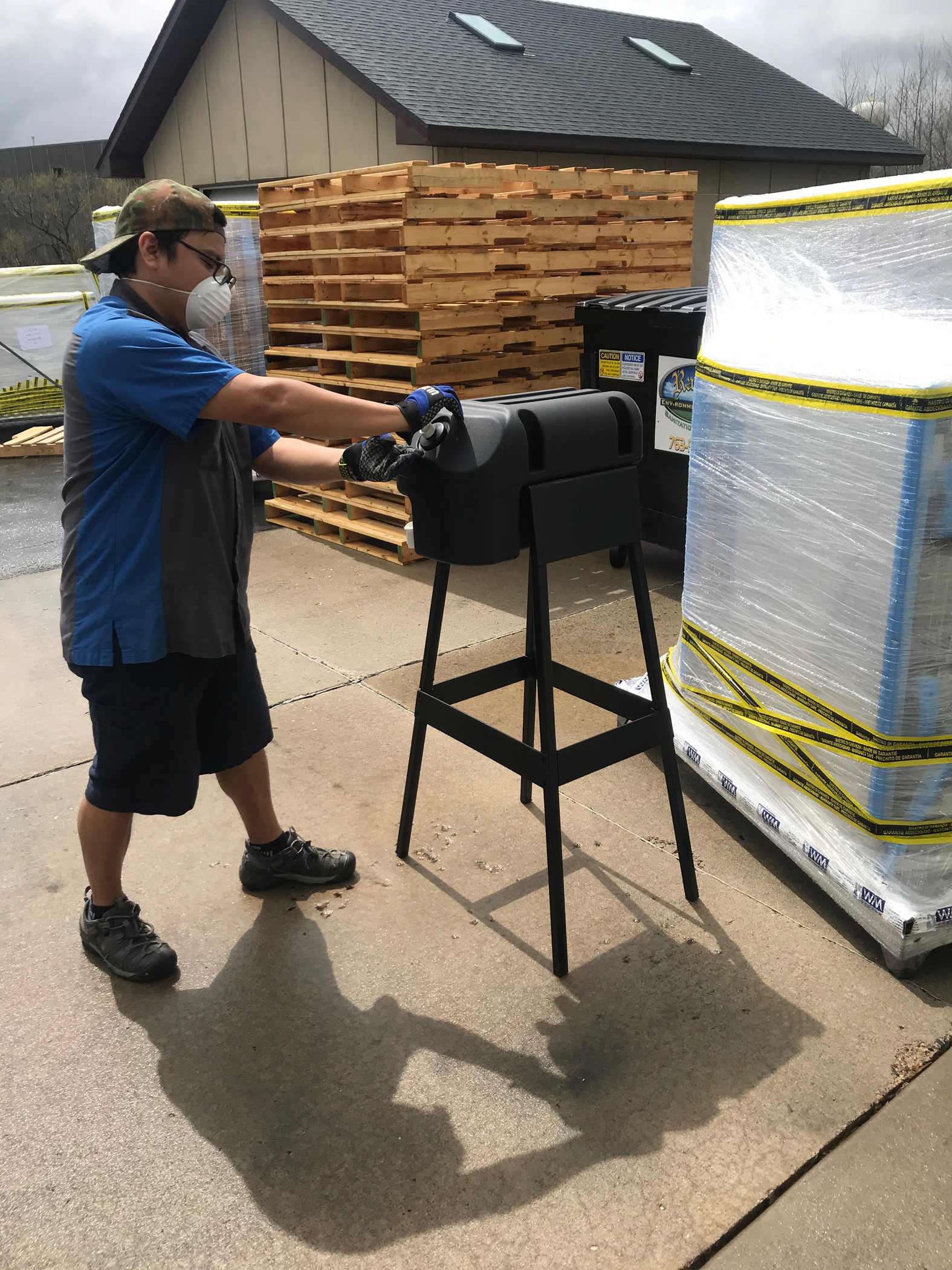 The new units meet Occupational Safety and Health Administration (OSHA) requirements for hand-washing stations at construction sites and can easily be positioned and repositioned as the need arises.