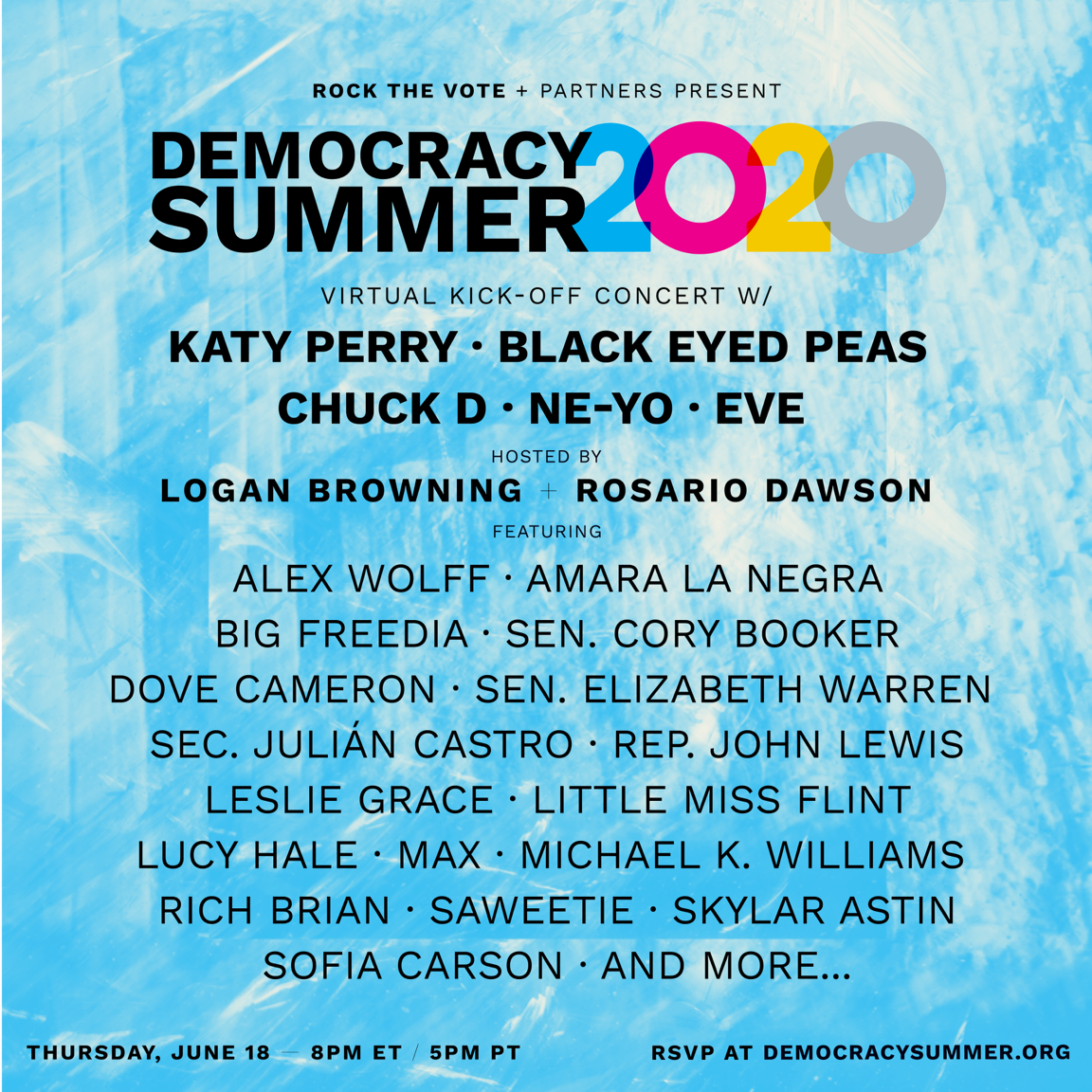Rock The Vote #DemocracySummer2020 Kick-Off Concert